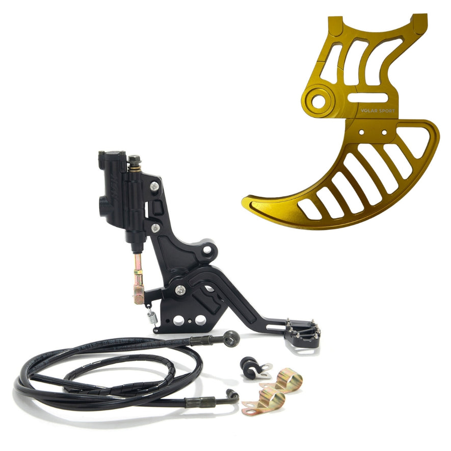 Hydraulisches Hinterradbremsen-Set mit Pedal + TALARIA-Scheibenabdeckung