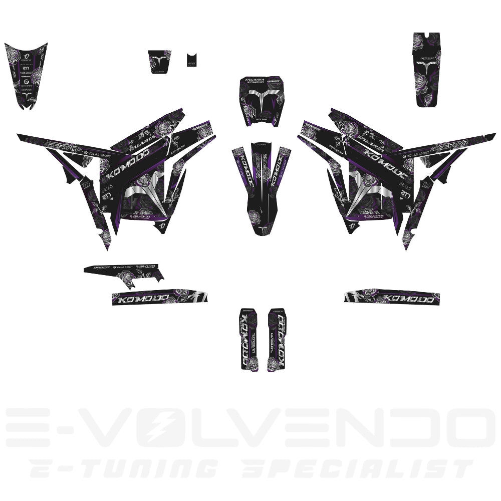 Kit adesivi Talaria Komodo - PURPLE ROSES