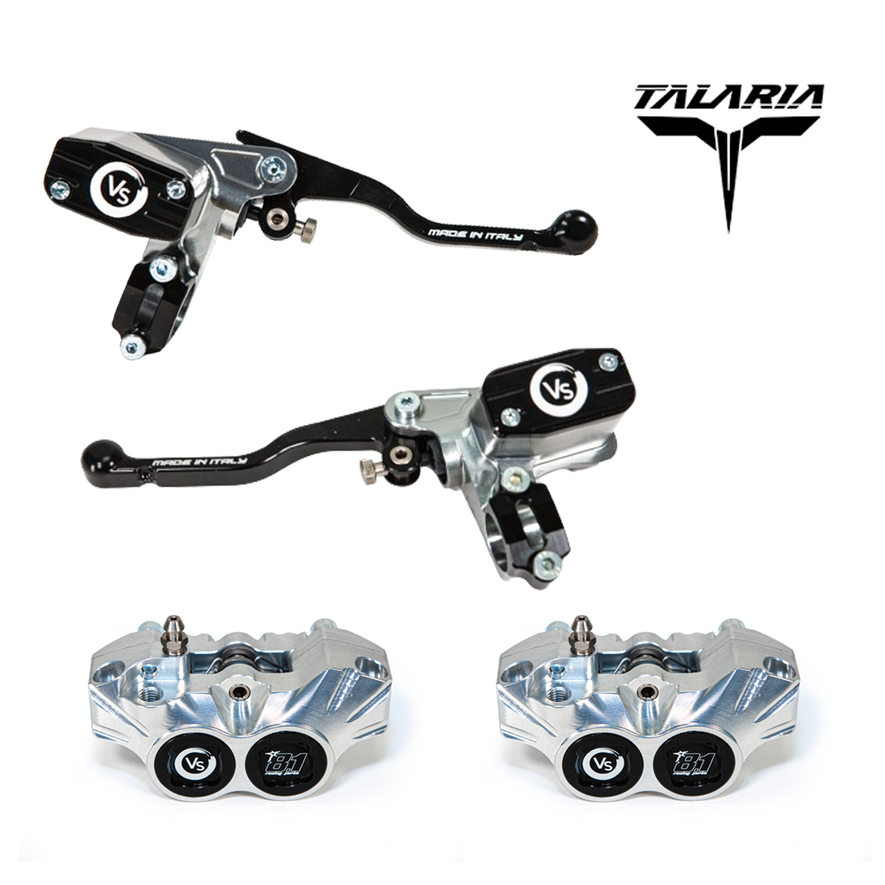 (TALARIA) SET Sistema de Frenos Racing DELANTERO/TRASERO 4 Pistones - VOLAR SPORT